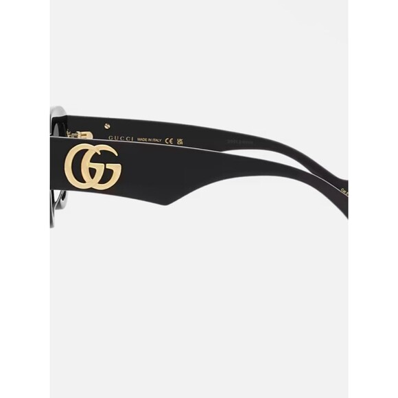 Gucci Black Cat-Eye Sunglasses with Gold Double G main image 6